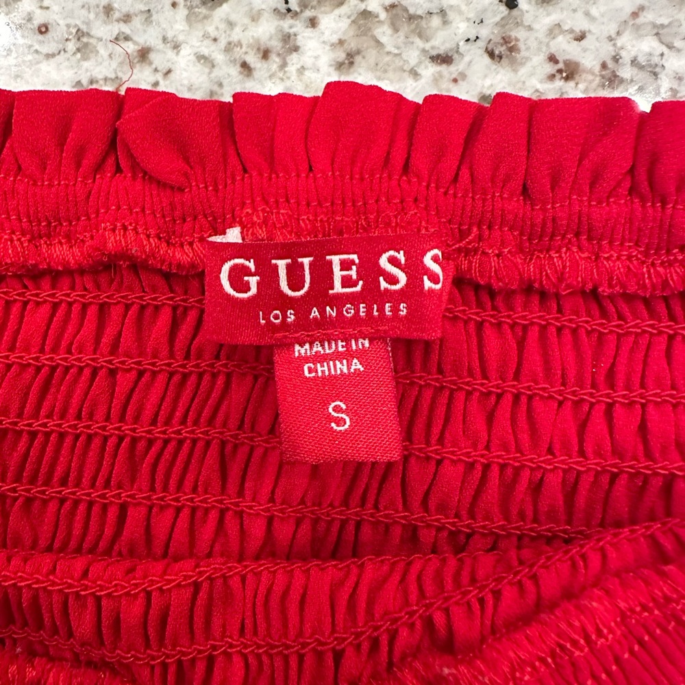 Guess Red Ruched Top - Picture 3 of 5